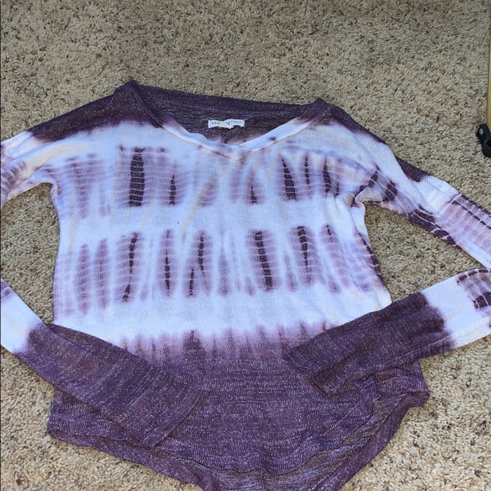 purple + white sweater